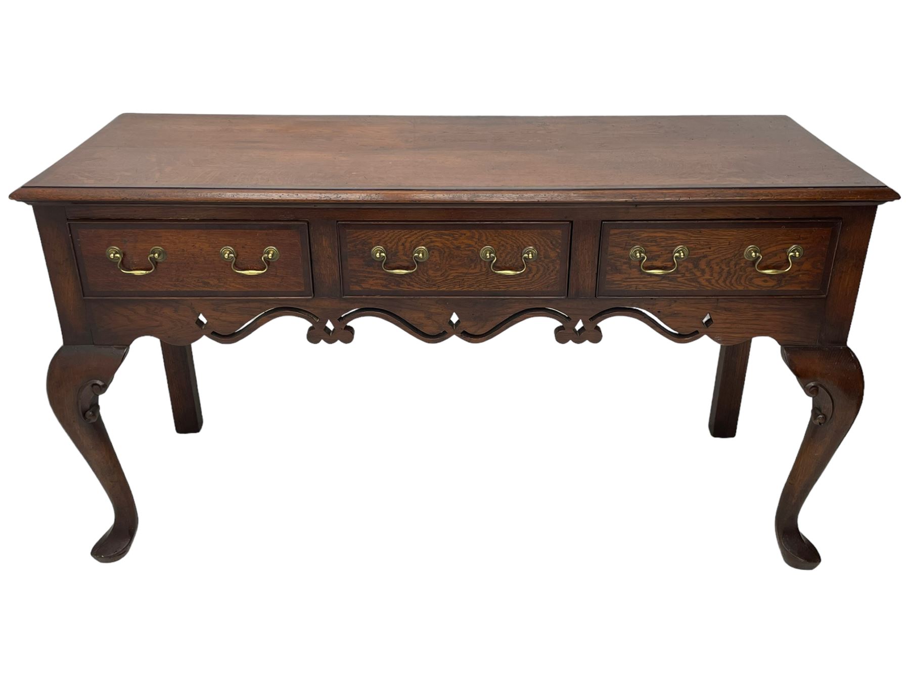 Georgian design oak and mahogany dresser base - Image 7 of 10