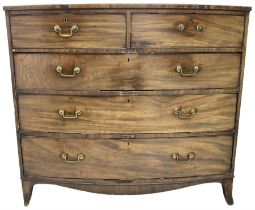 Early 19th century mahogany bow-front chest