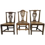 Three 19th century country elm chairs