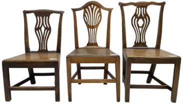Three 19th century country elm chairs