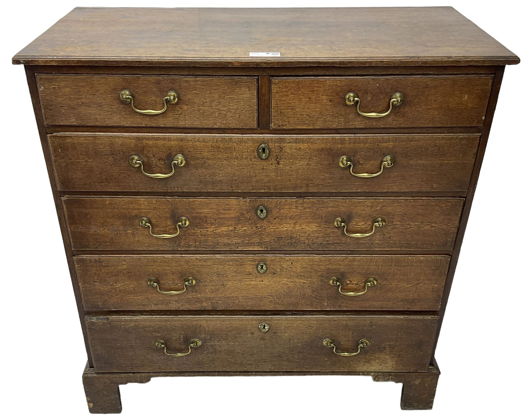 George III oak chest - Image 2 of 7