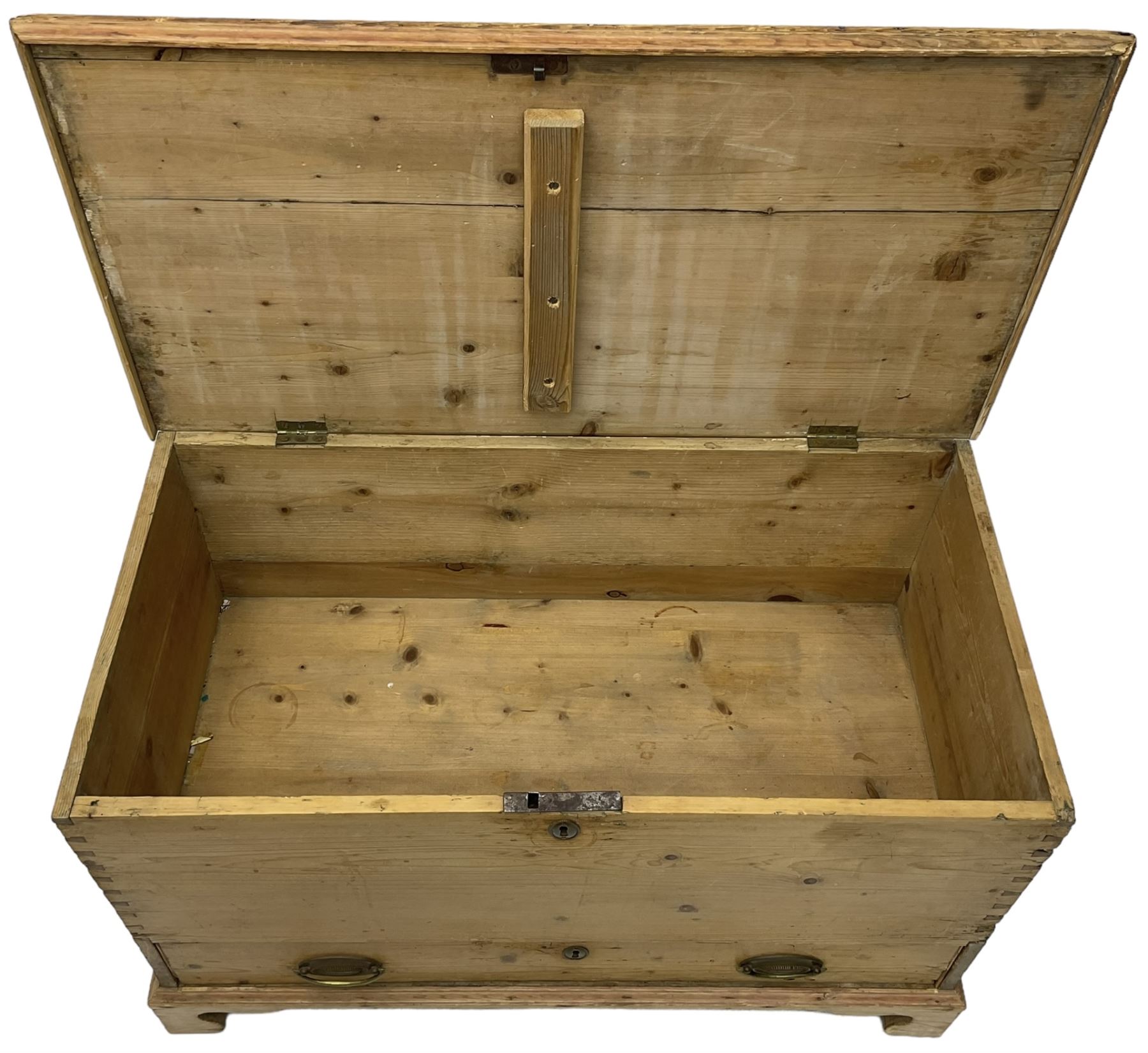 19th century waxed pine mule chest - Image 5 of 5