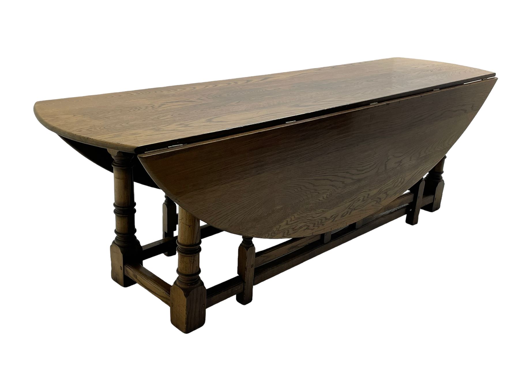Large 18th century design oak wake or dining table - Image 12 of 12