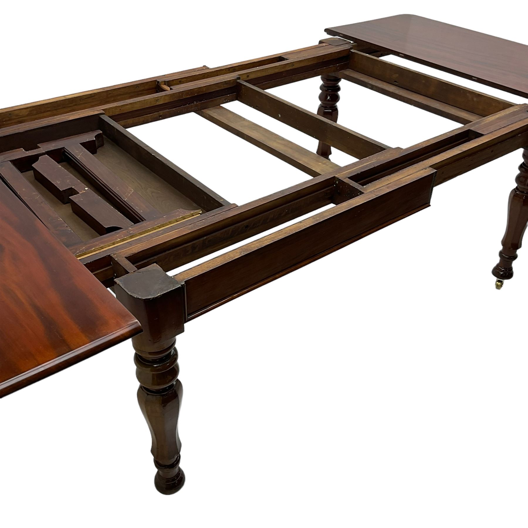 19th century mahogany extending dining table with three additional leaves - Image 13 of 15