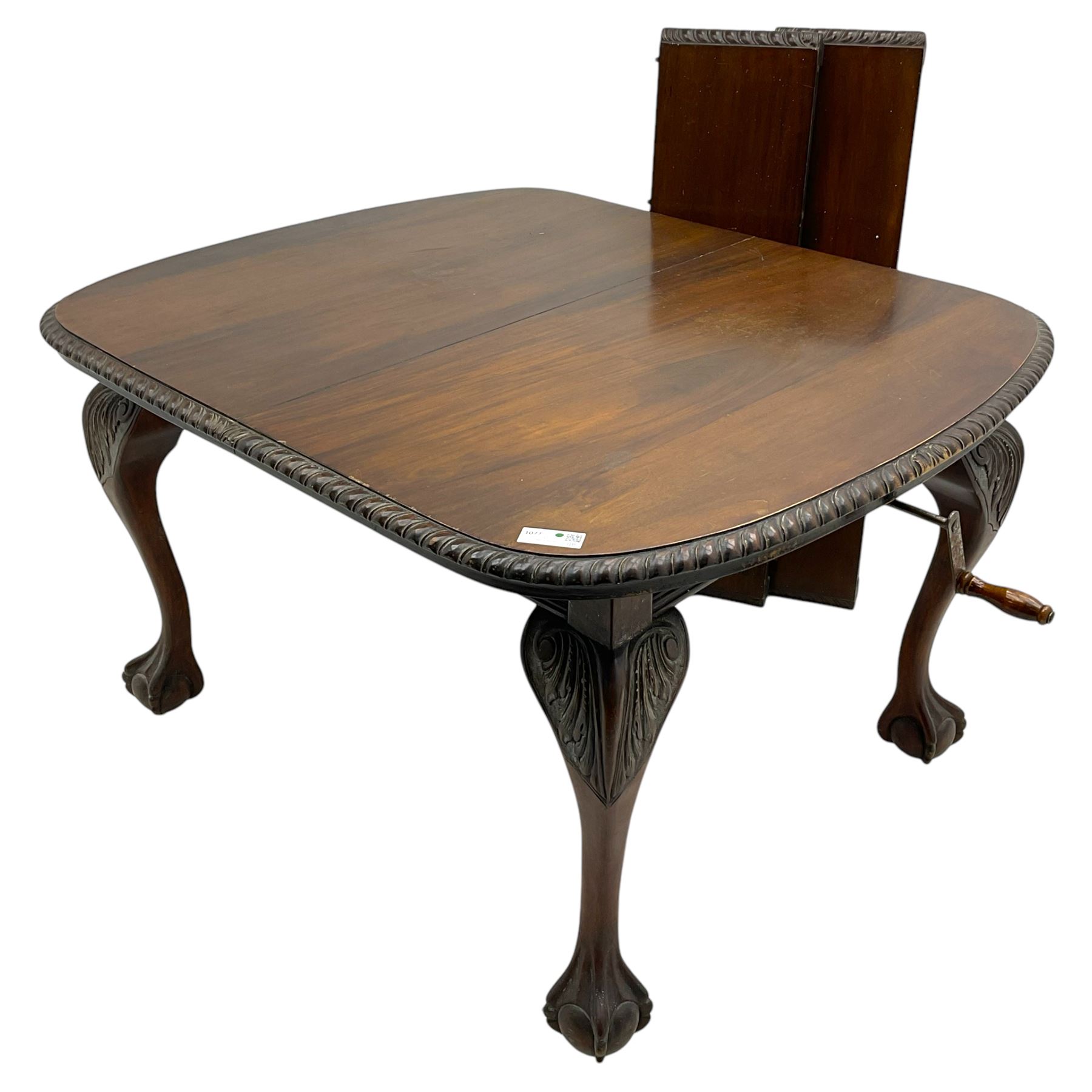 Early 20th century Georgian design mahogany extending dining table - Image 8 of 8
