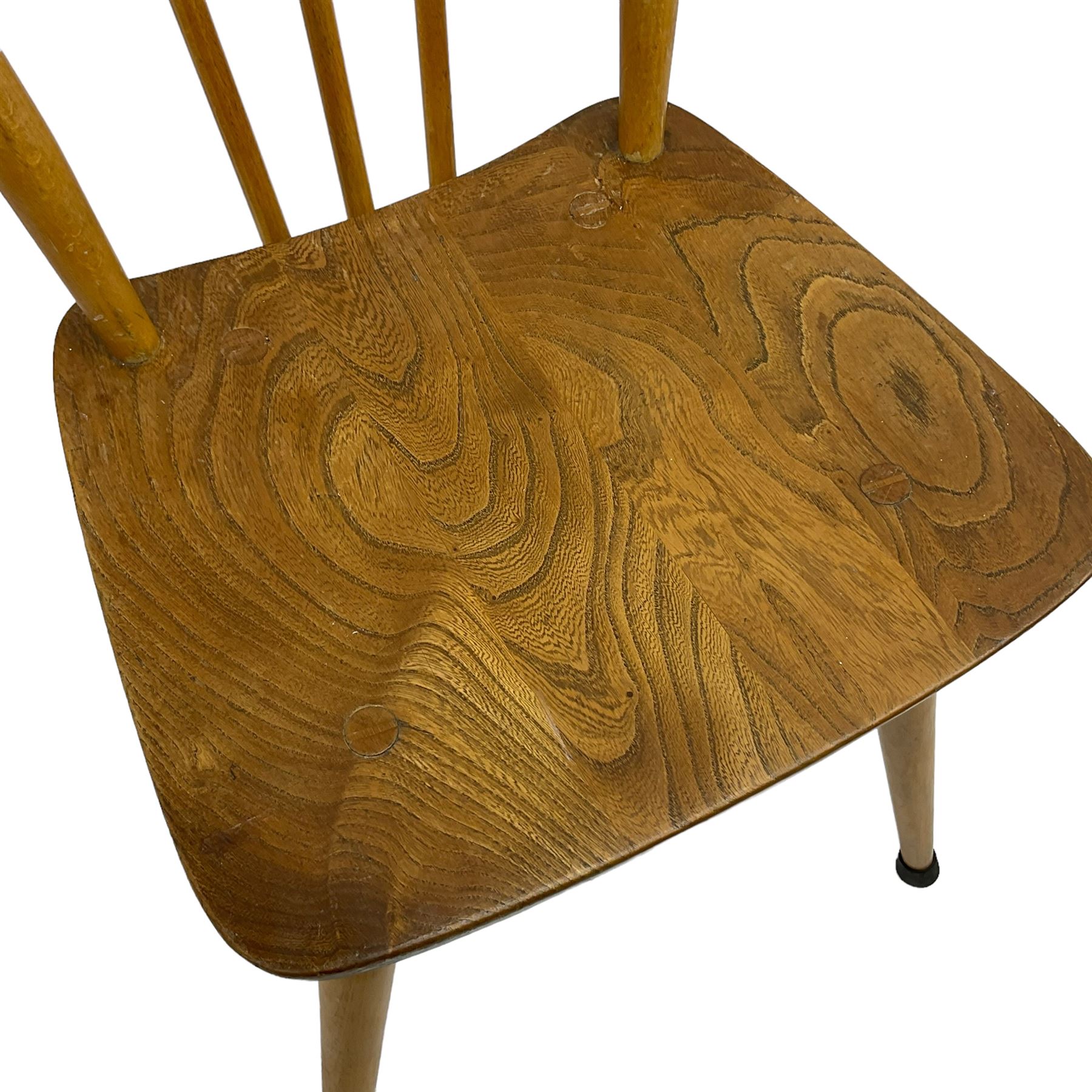 Ercol - set of three elm and beech model '391 All-Purpose Windsor Chairs' - Image 3 of 5