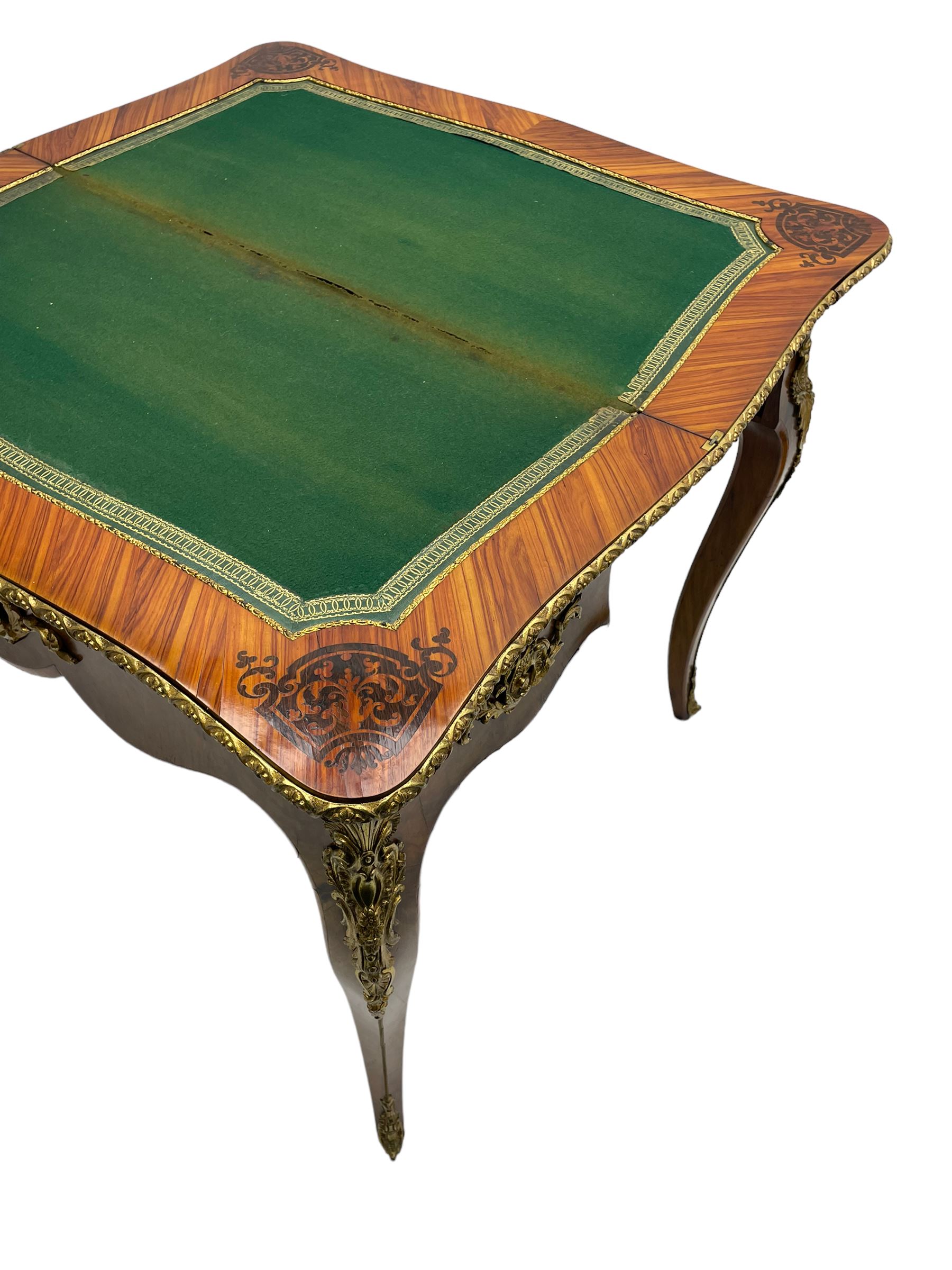 20th century French walnut and Kingwood card table - Image 9 of 15
