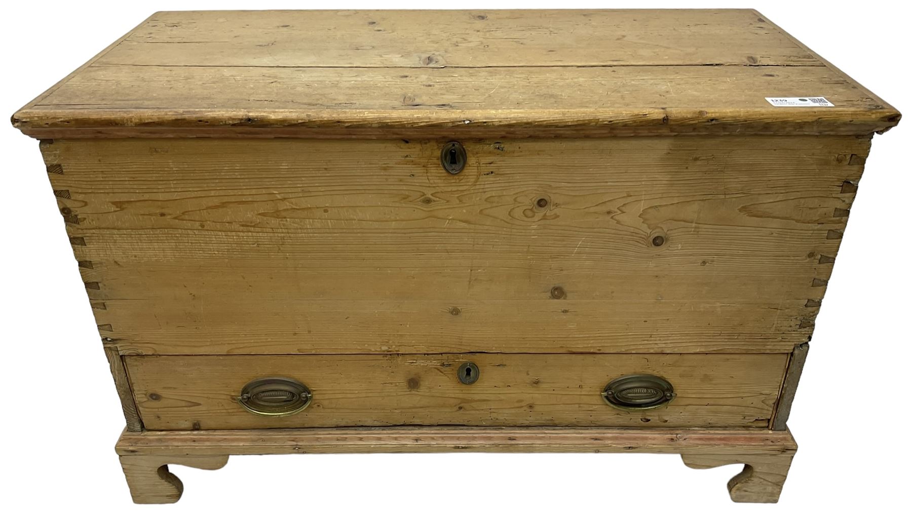 19th century waxed pine mule chest - Image 4 of 5