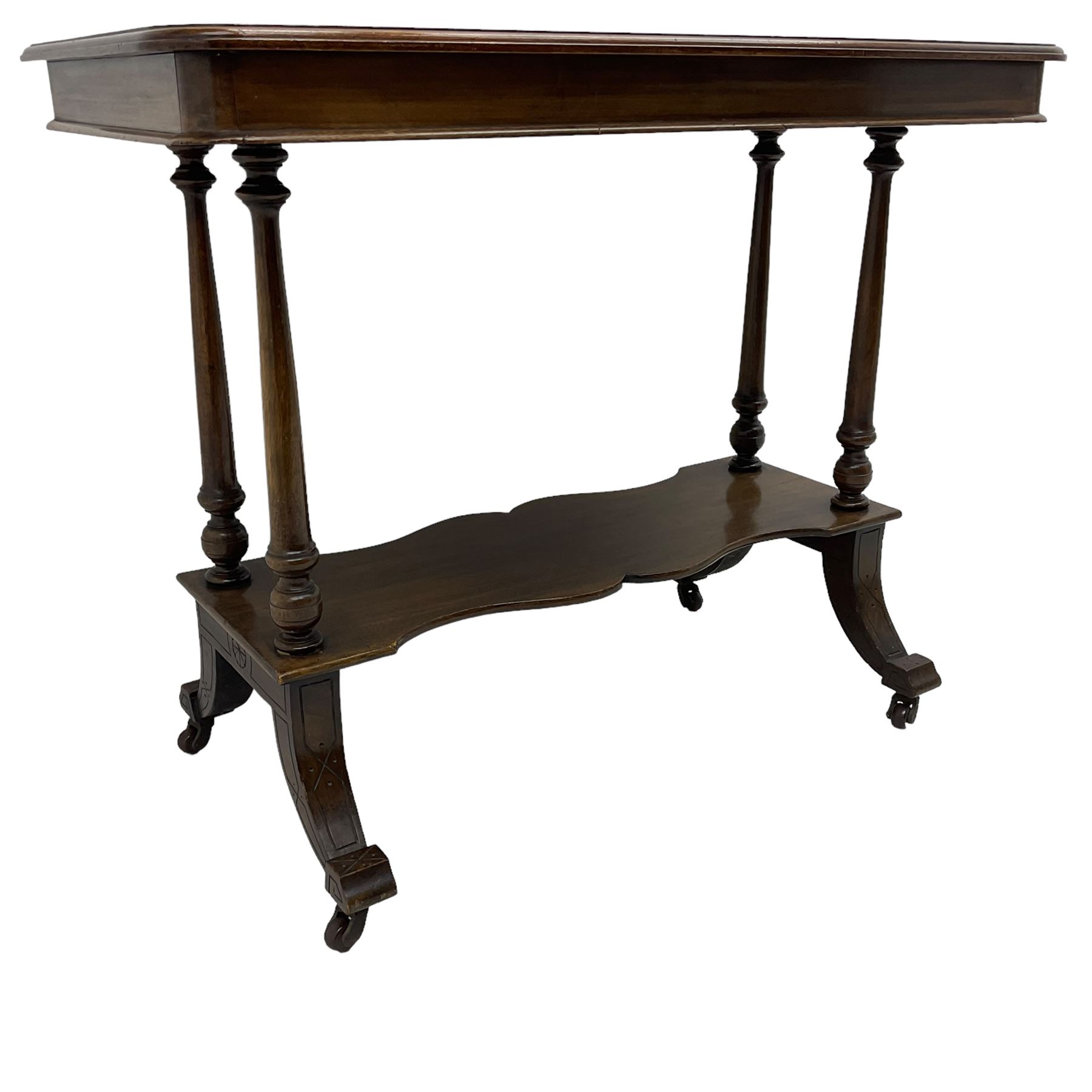Late Victorian mahogany Aesthetic movement side table - Image 2 of 8