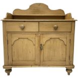 Victorian polished pine washstand side cabinet