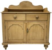 Victorian polished pine washstand side cabinet
