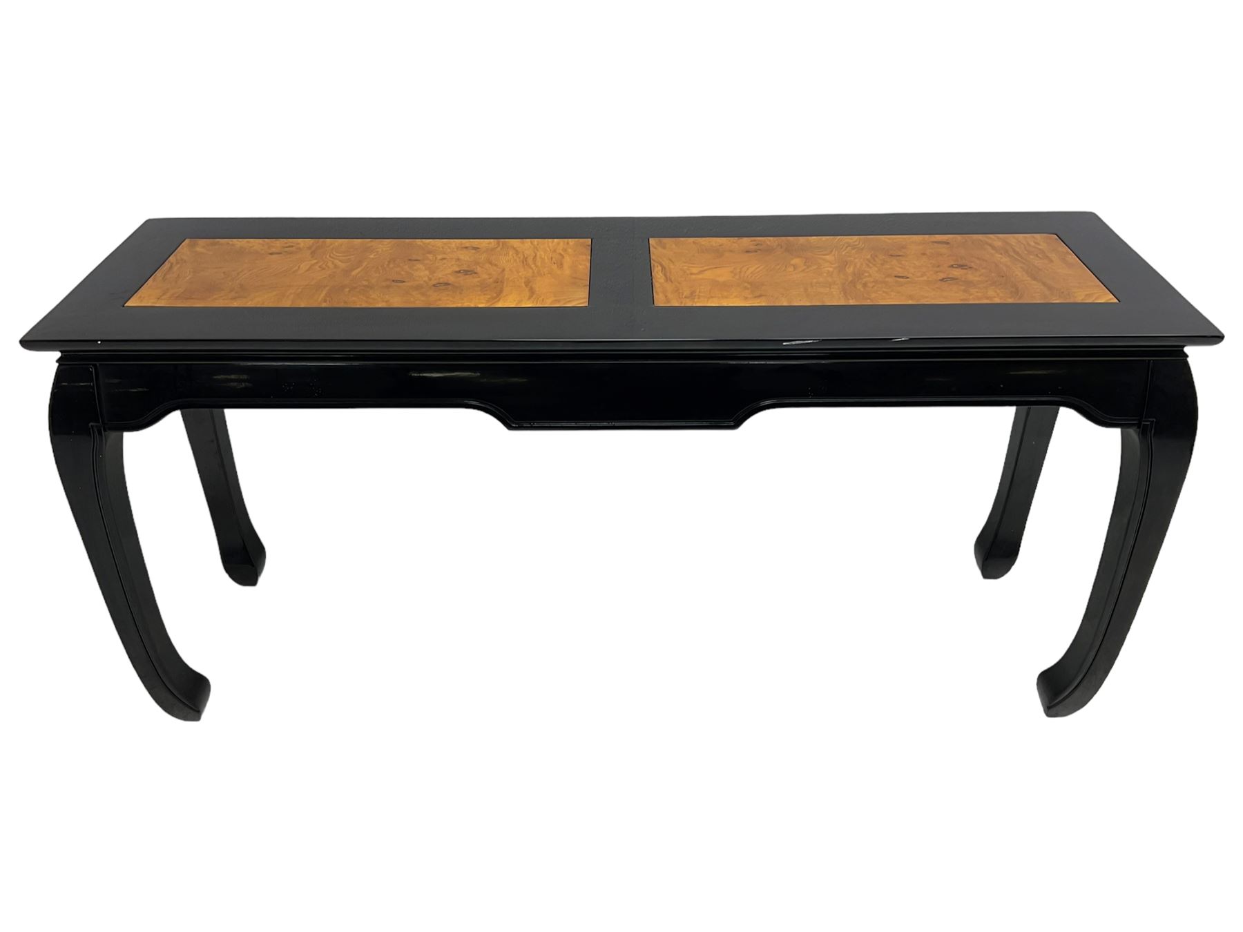 20th century Chinese ebonised lacquered console table - Image 5 of 5