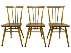 Ercol - set of three elm and beech model '391 All-Purpose Windsor Chairs'