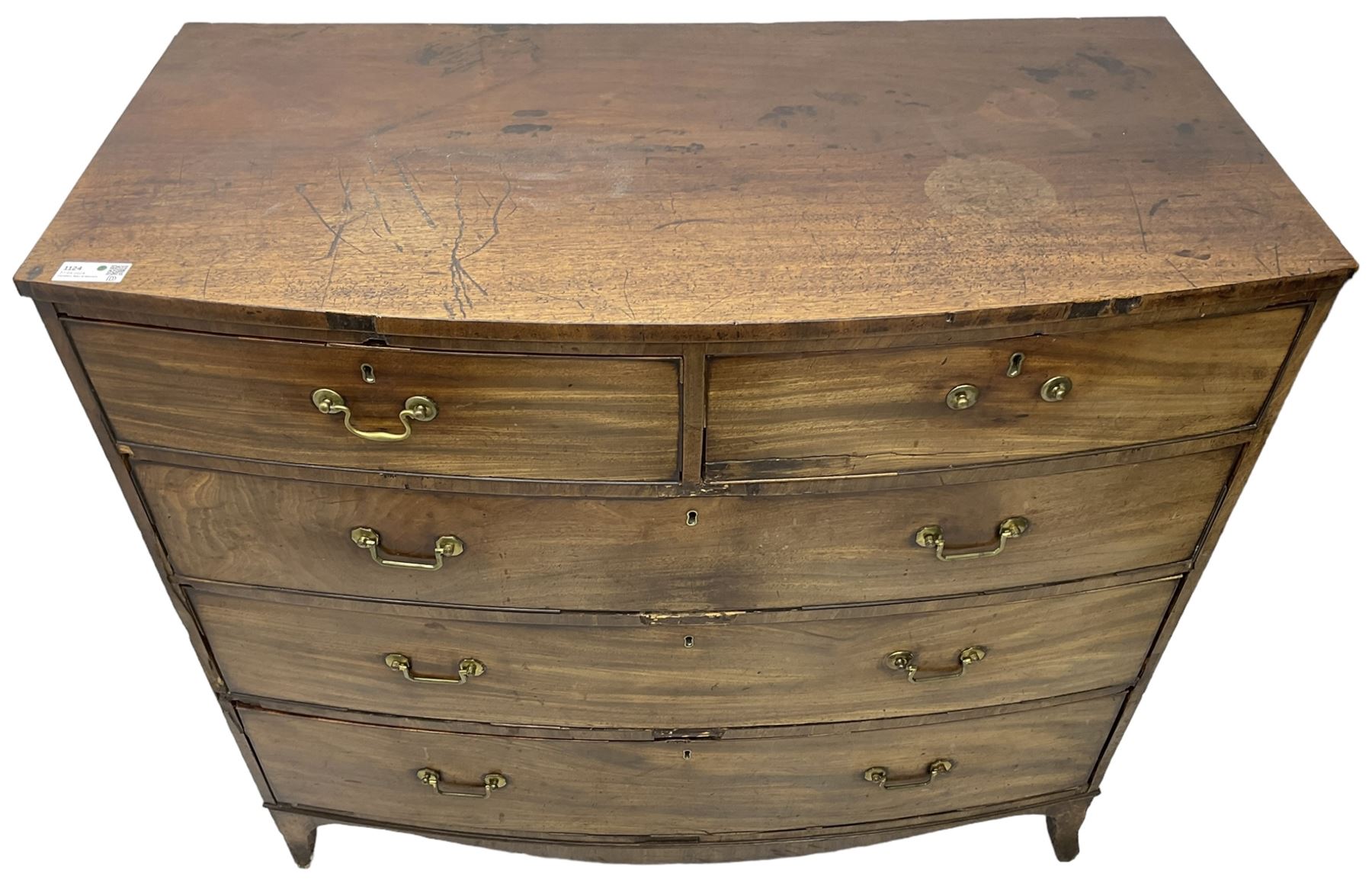 Early 19th century mahogany bow-front chest - Image 7 of 7