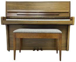 Welmar - walnut cased upright piano