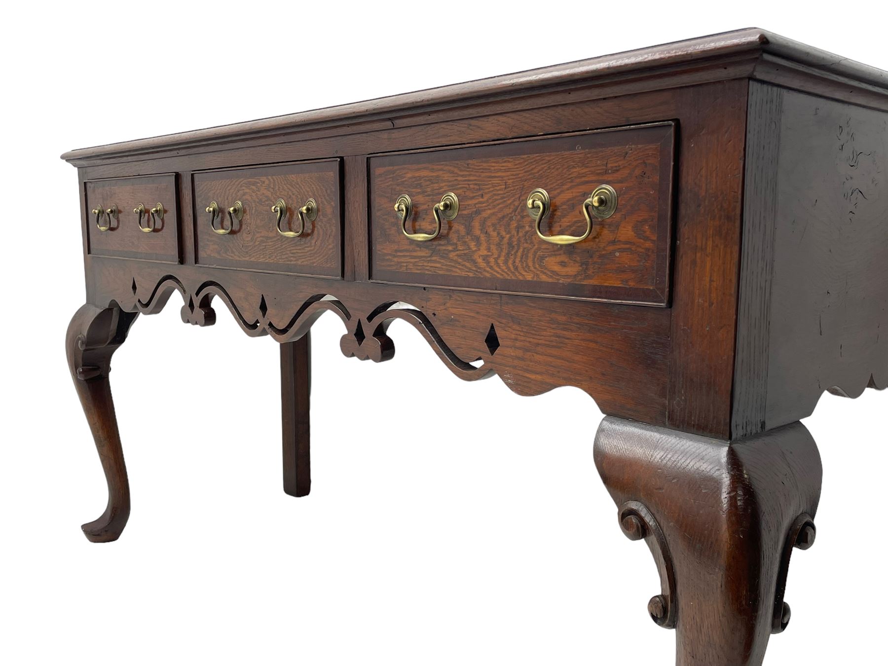 Georgian design oak and mahogany dresser base - Image 3 of 10