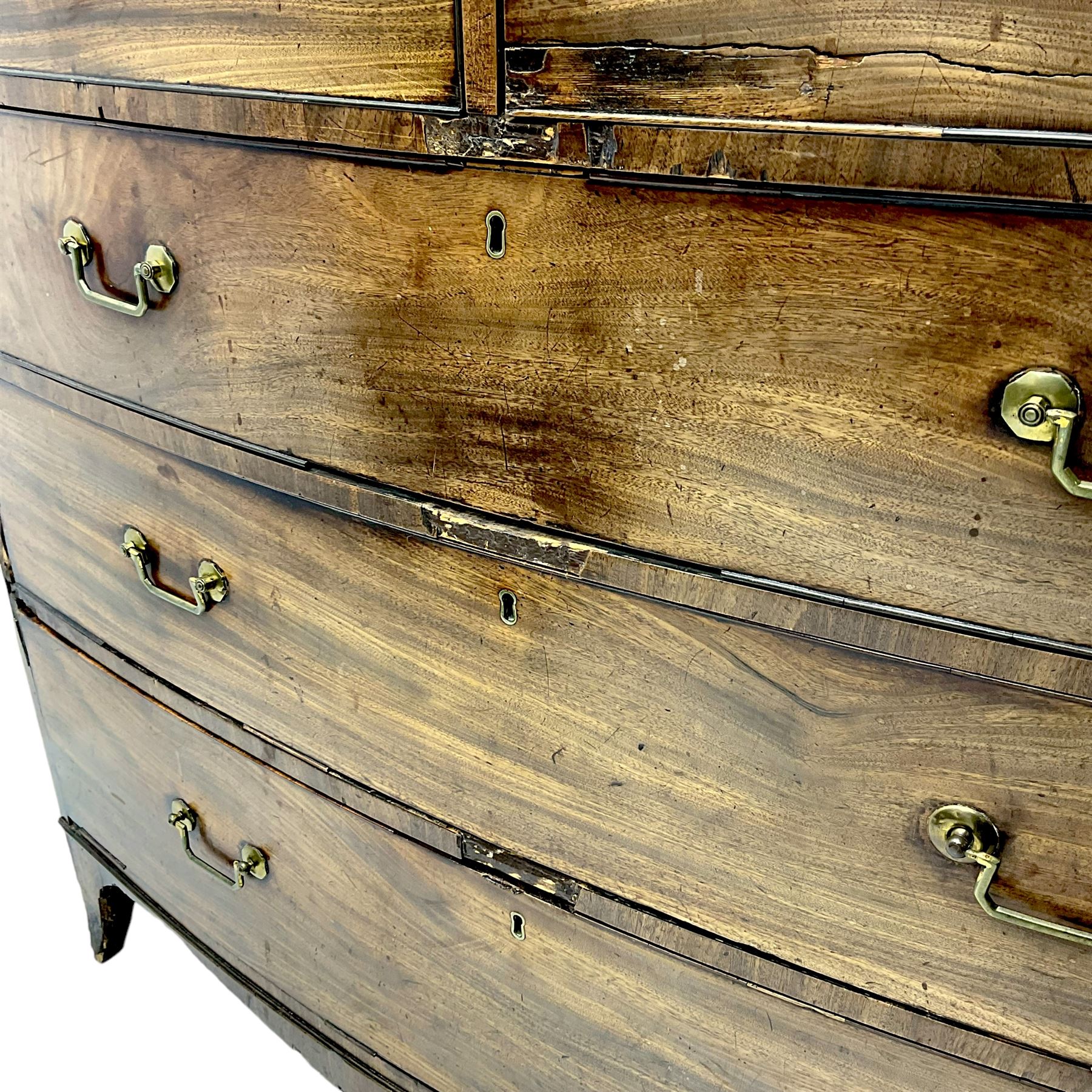 Early 19th century mahogany bow-front chest - Image 3 of 7