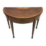 George III inlaid mahogany card table