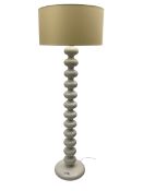 Italian white acrylic bobbin standard lamp