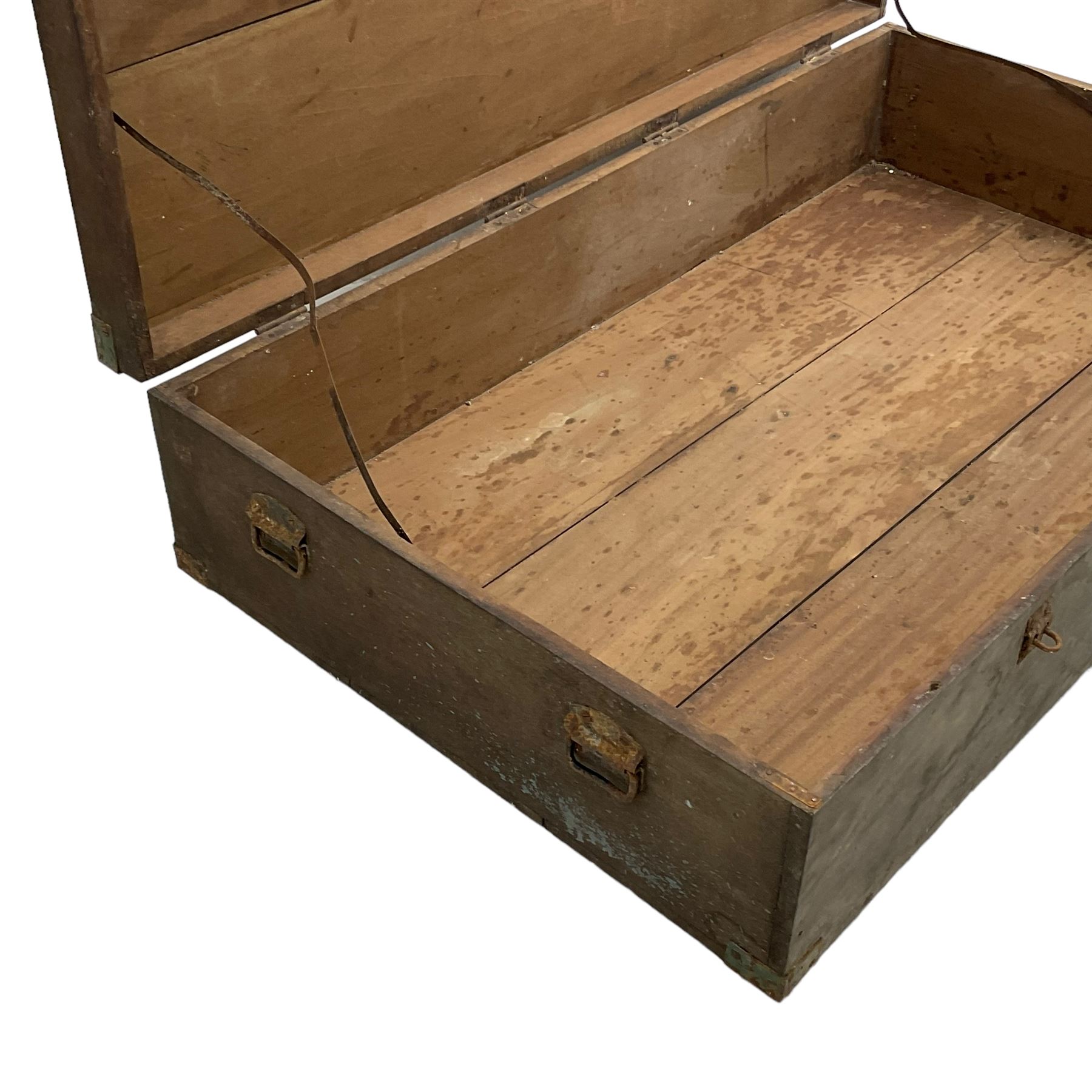 Large 19th century wooden touring trunk - Image 3 of 7