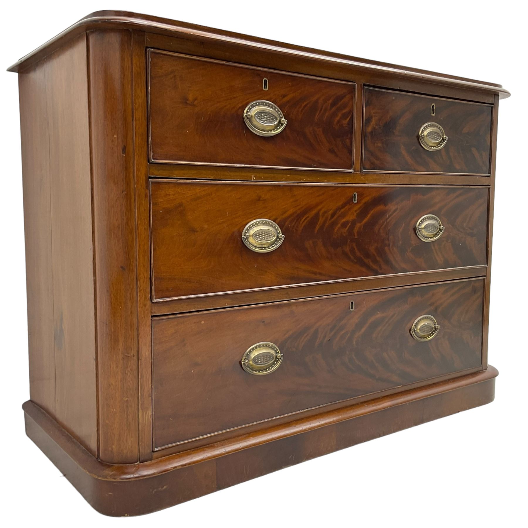 19th century walnut and mahogany chest - Image 6 of 7