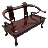 20th century Chinese hardwood two-seat bench