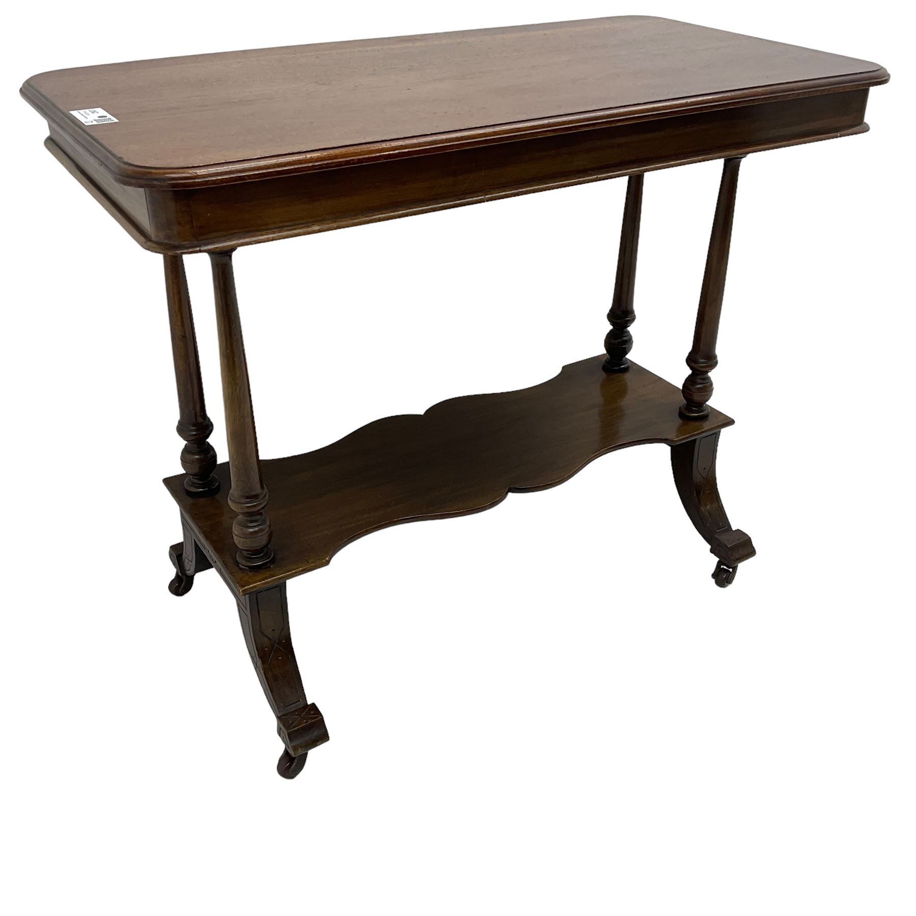 Late Victorian mahogany Aesthetic movement side table - Image 5 of 8