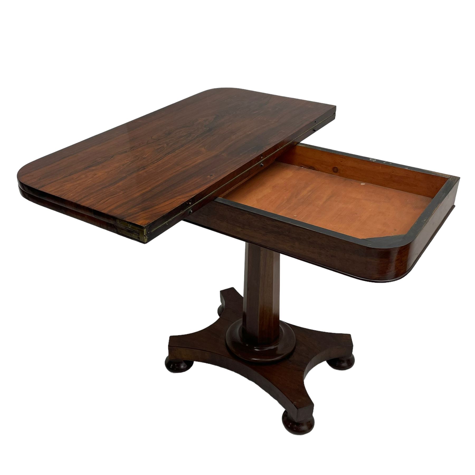 Early Victorian rosewood card table - Image 10 of 11