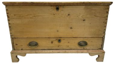 19th century waxed pine mule chest