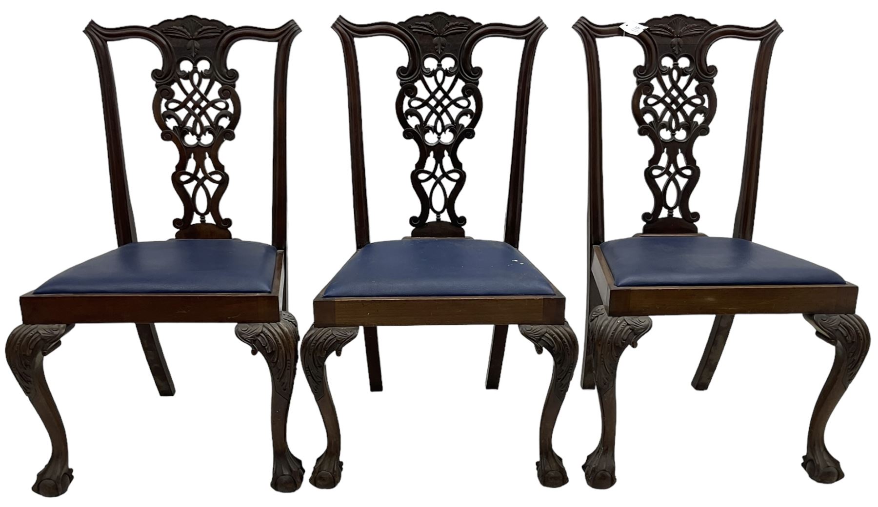 Set of six (5+1) Chippendale design mahogany dining chairs - Image 8 of 8