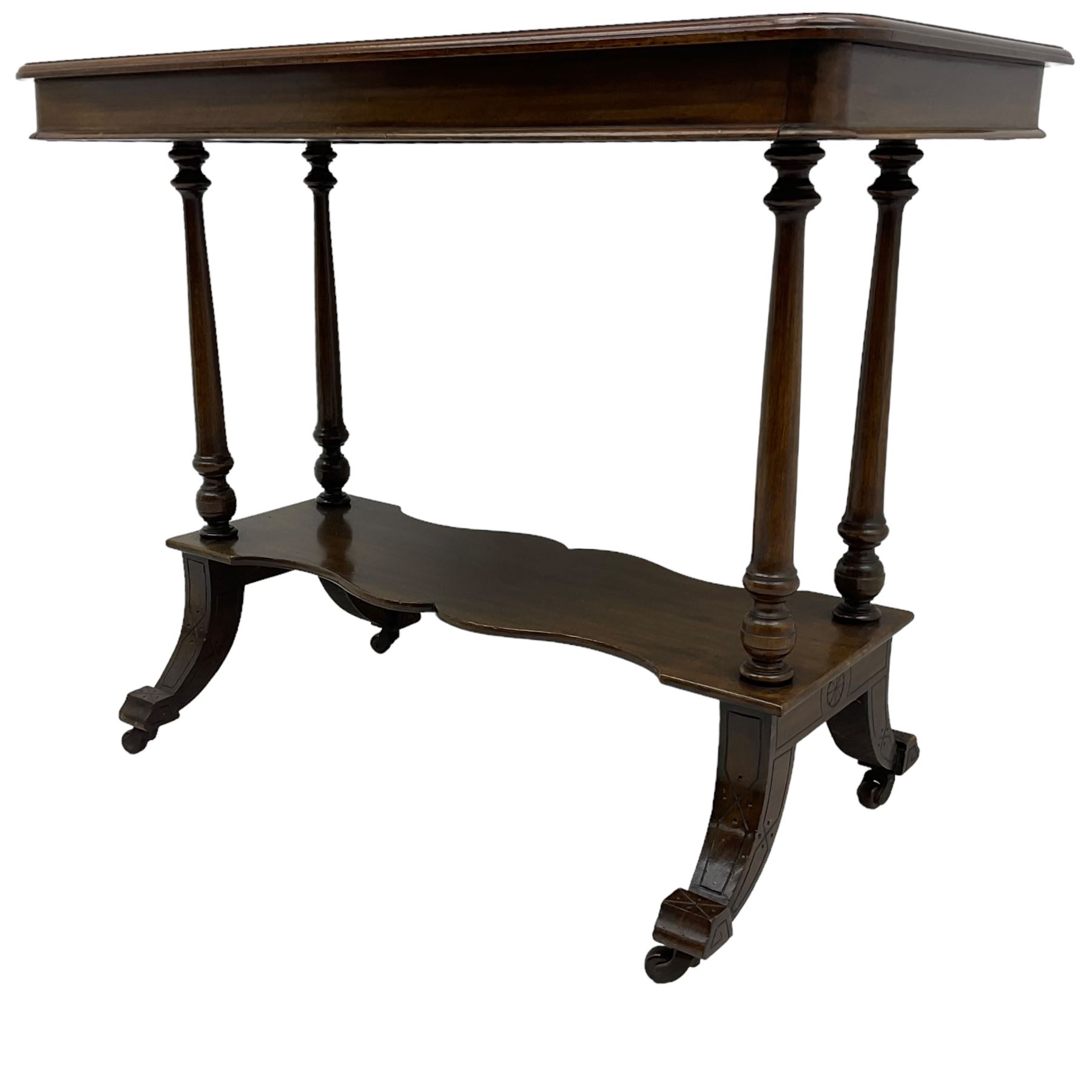 Late Victorian mahogany Aesthetic movement side table - Image 8 of 8