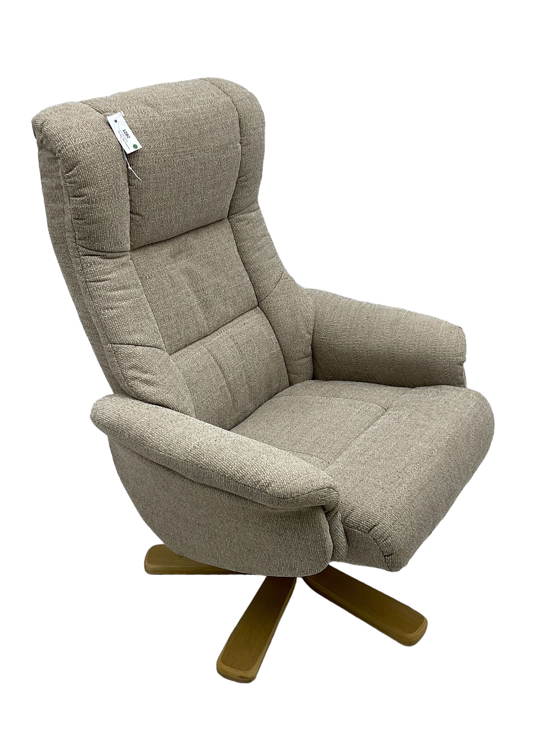 Morris Living - 'Cairo' reclining and swivel armchair with footstool - Image 2 of 3