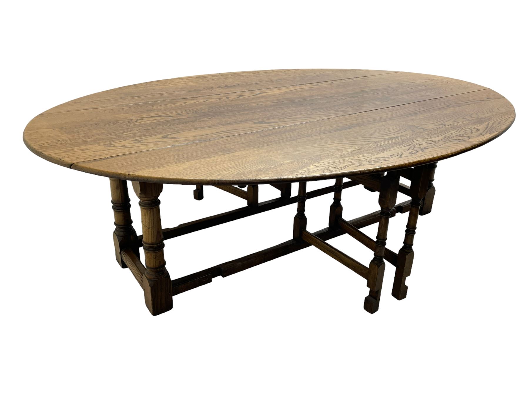 Large 18th century design oak wake or dining table - Image 5 of 12