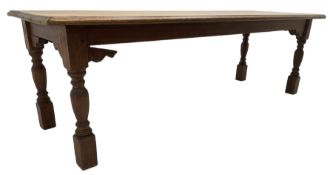 Large Victorian pitch pine farmhouse table