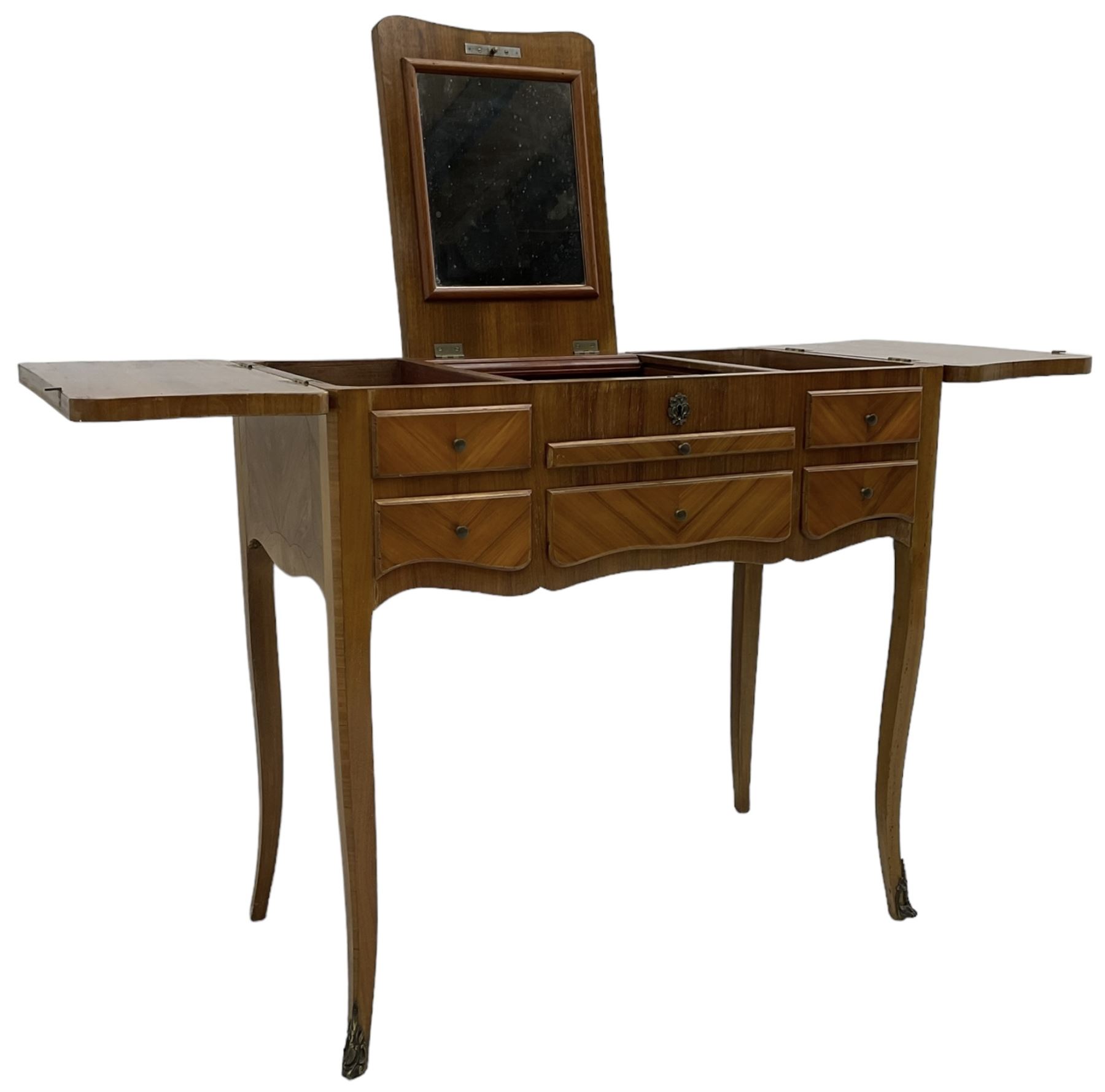 French inlaid walnut dressing table - Image 7 of 7