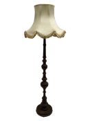 20th century walnut standard lamp