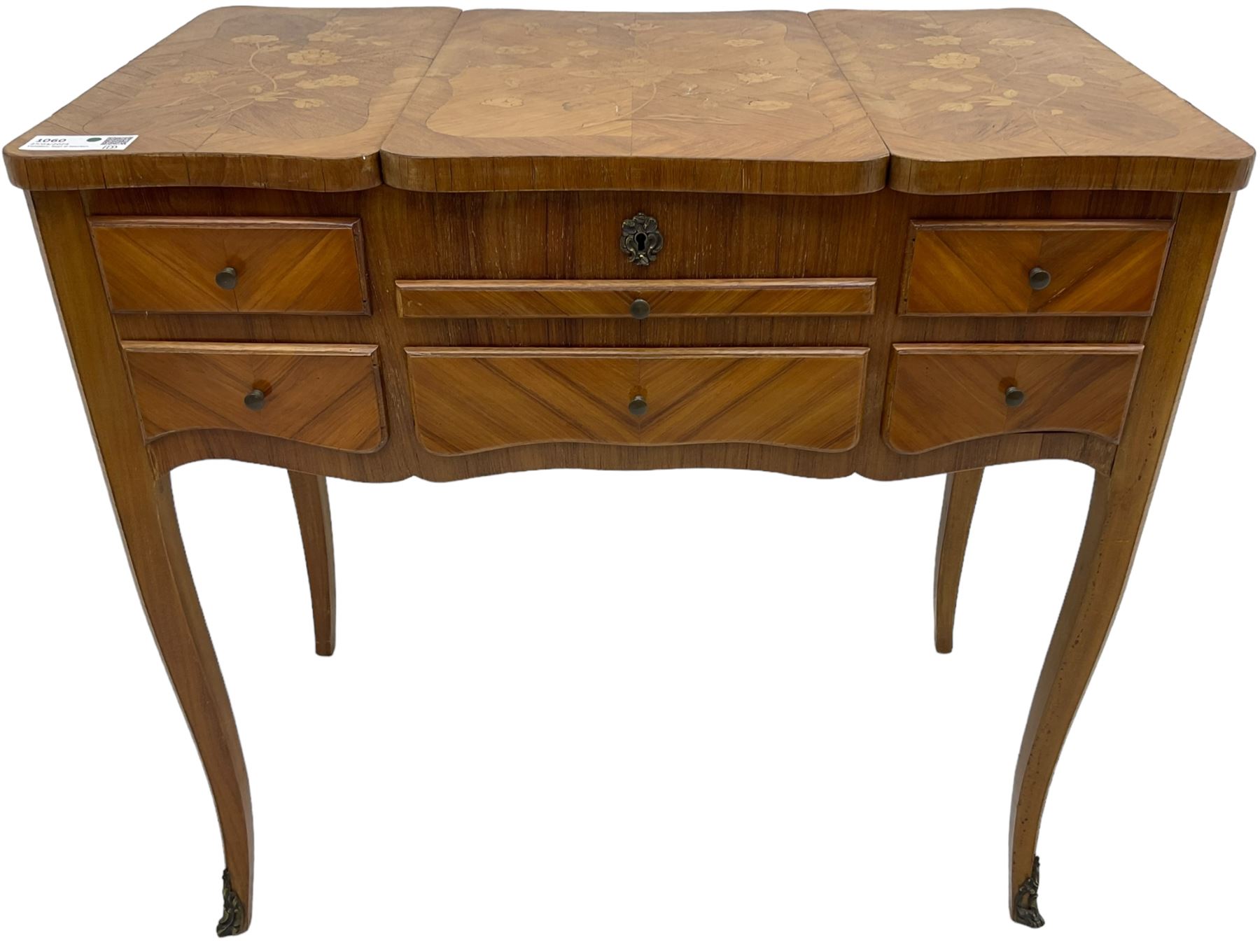 French inlaid walnut dressing table - Image 2 of 7