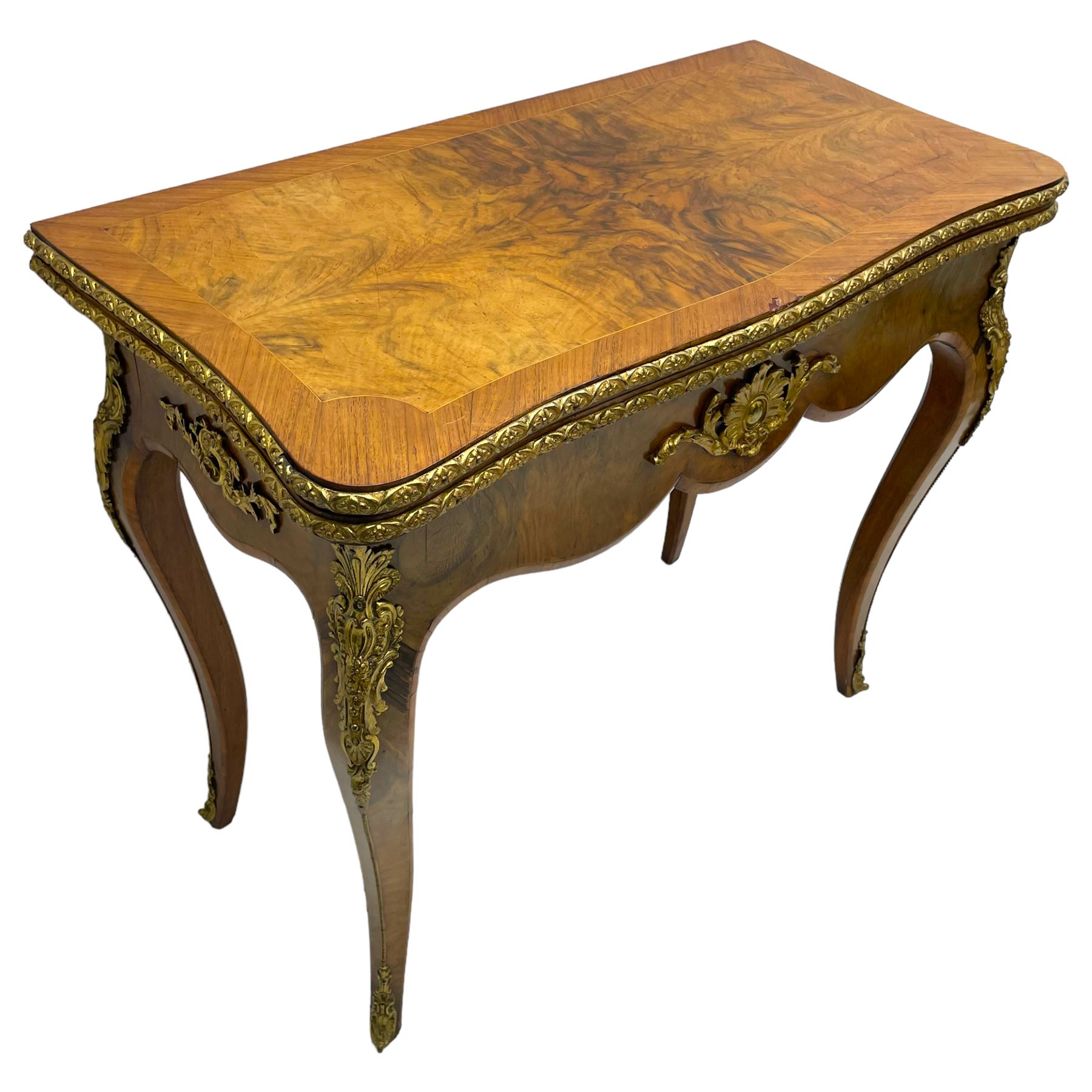 20th century French walnut and Kingwood card table - Image 4 of 15