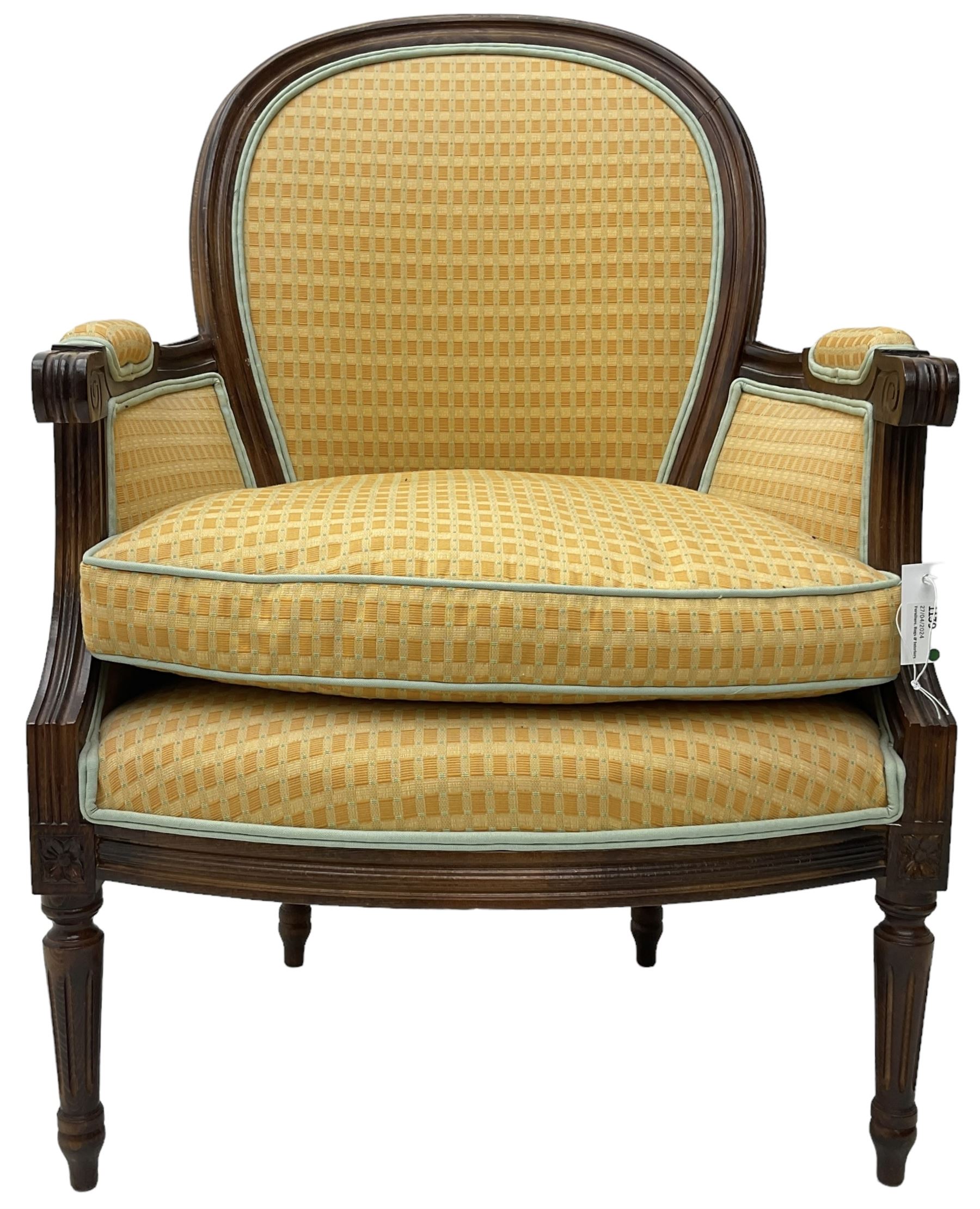 French design hardwood-framed armchair - Image 6 of 6