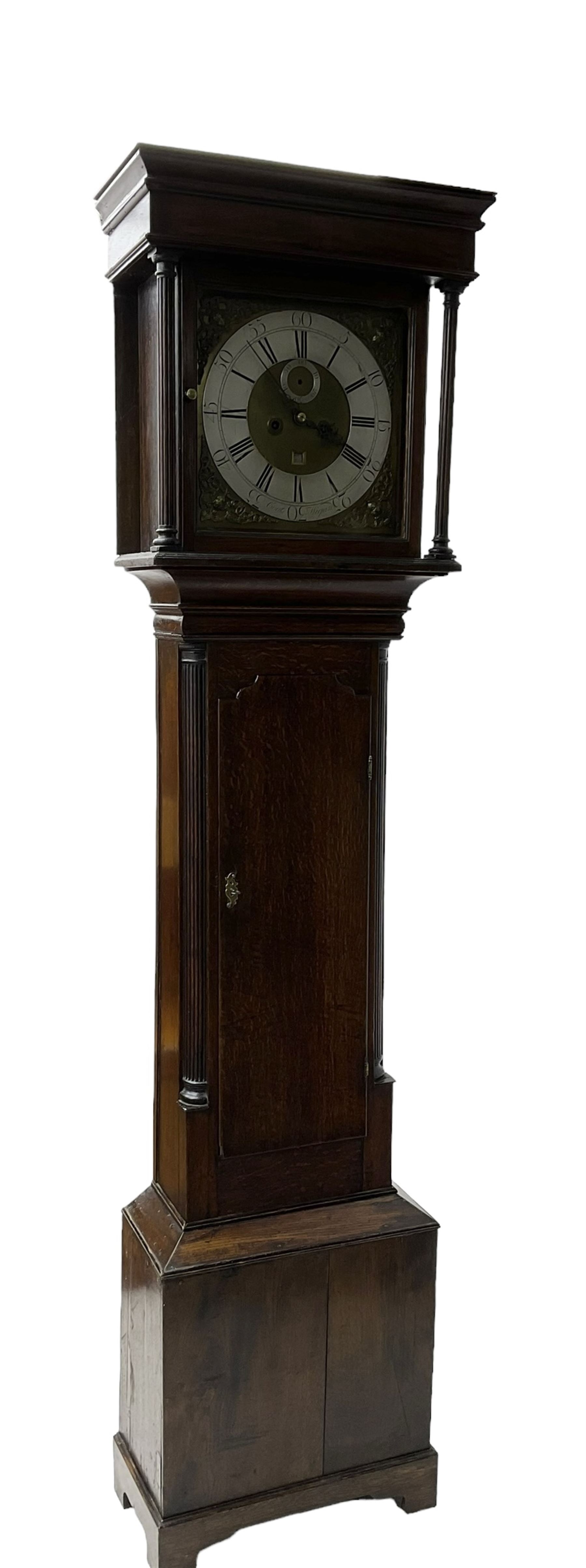 Archibald Coates of Wigan - Eight-day 18th century oak longcase clock with a flat top and blind fri - Bild 2 aus 7