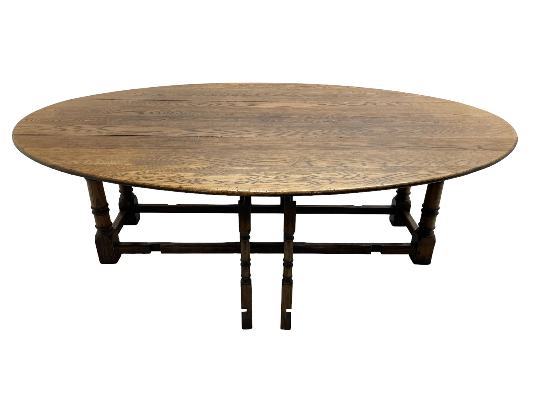 Large 18th century design oak wake or dining table - Image 7 of 12