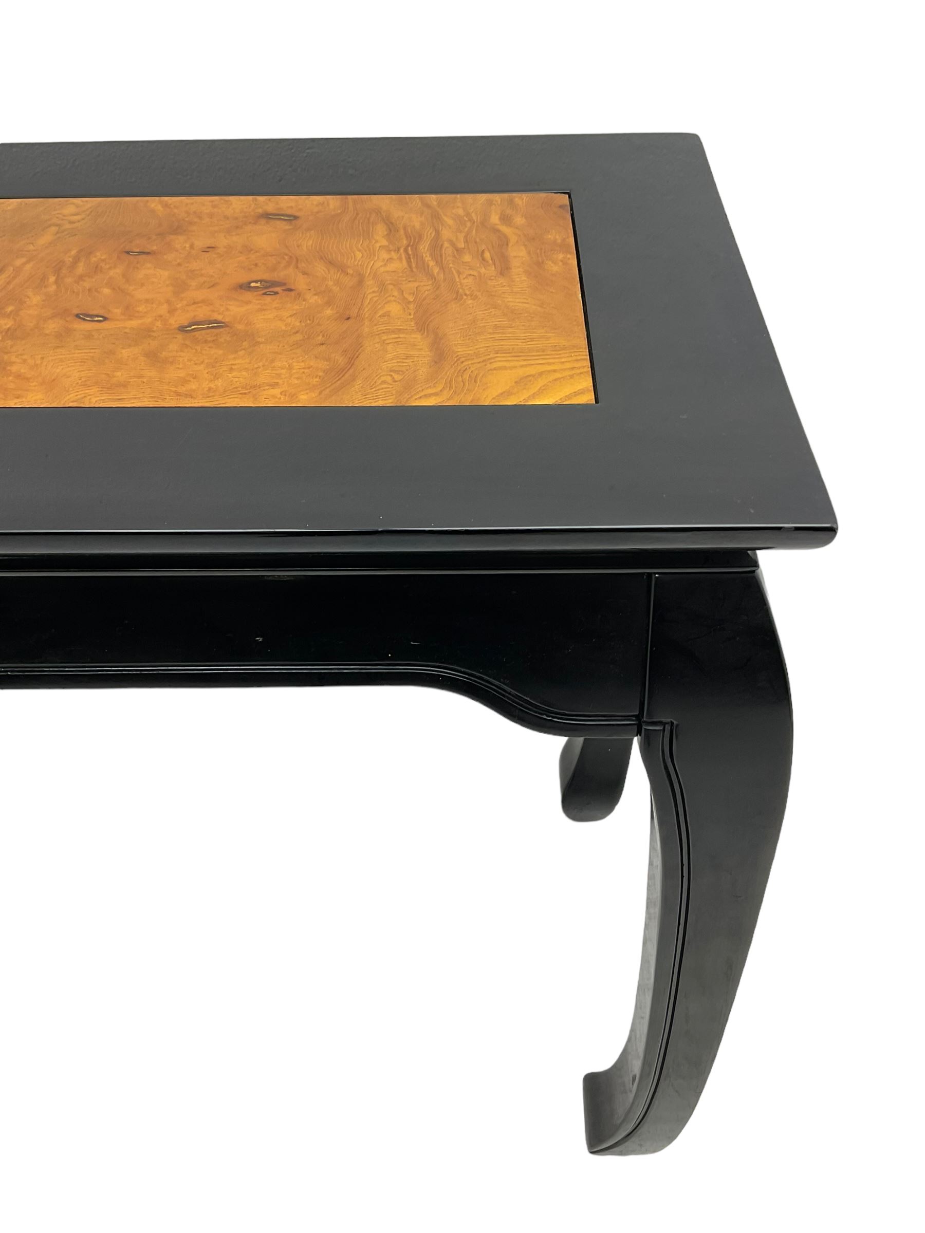 20th century Chinese ebonised lacquered console table - Image 3 of 5