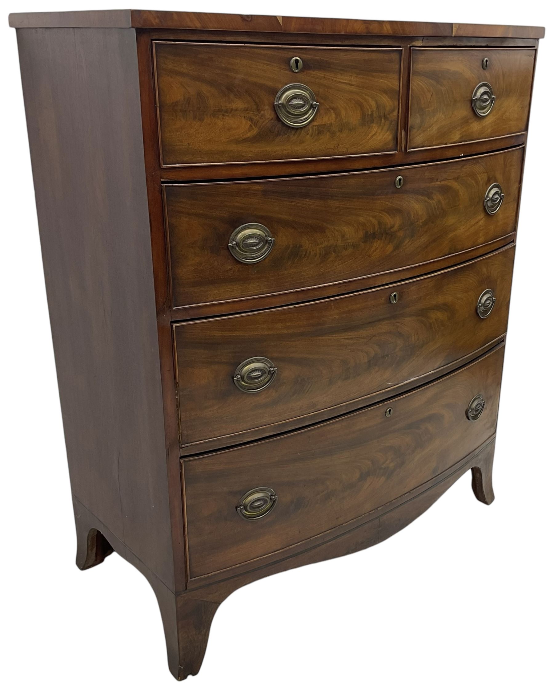 Victorian mahogany bow-front chest - Image 3 of 8