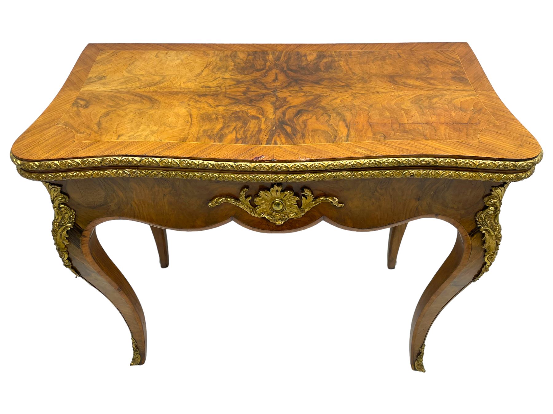 20th century French walnut and Kingwood card table - Image 7 of 15