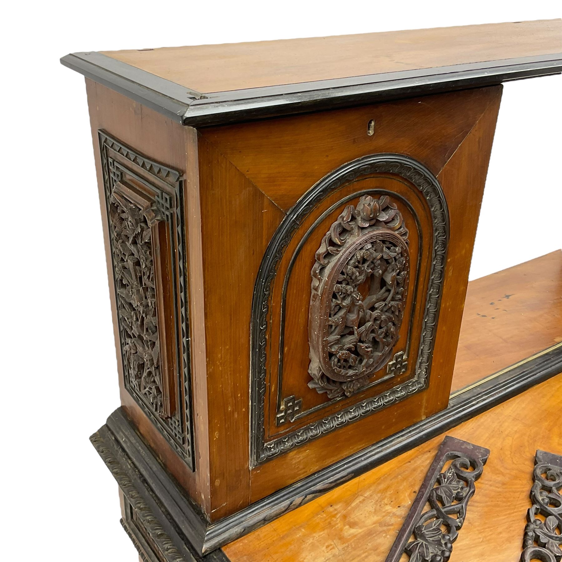 19th century Anglo-Indian teak/camphor twin pedestal desk - Image 2 of 18