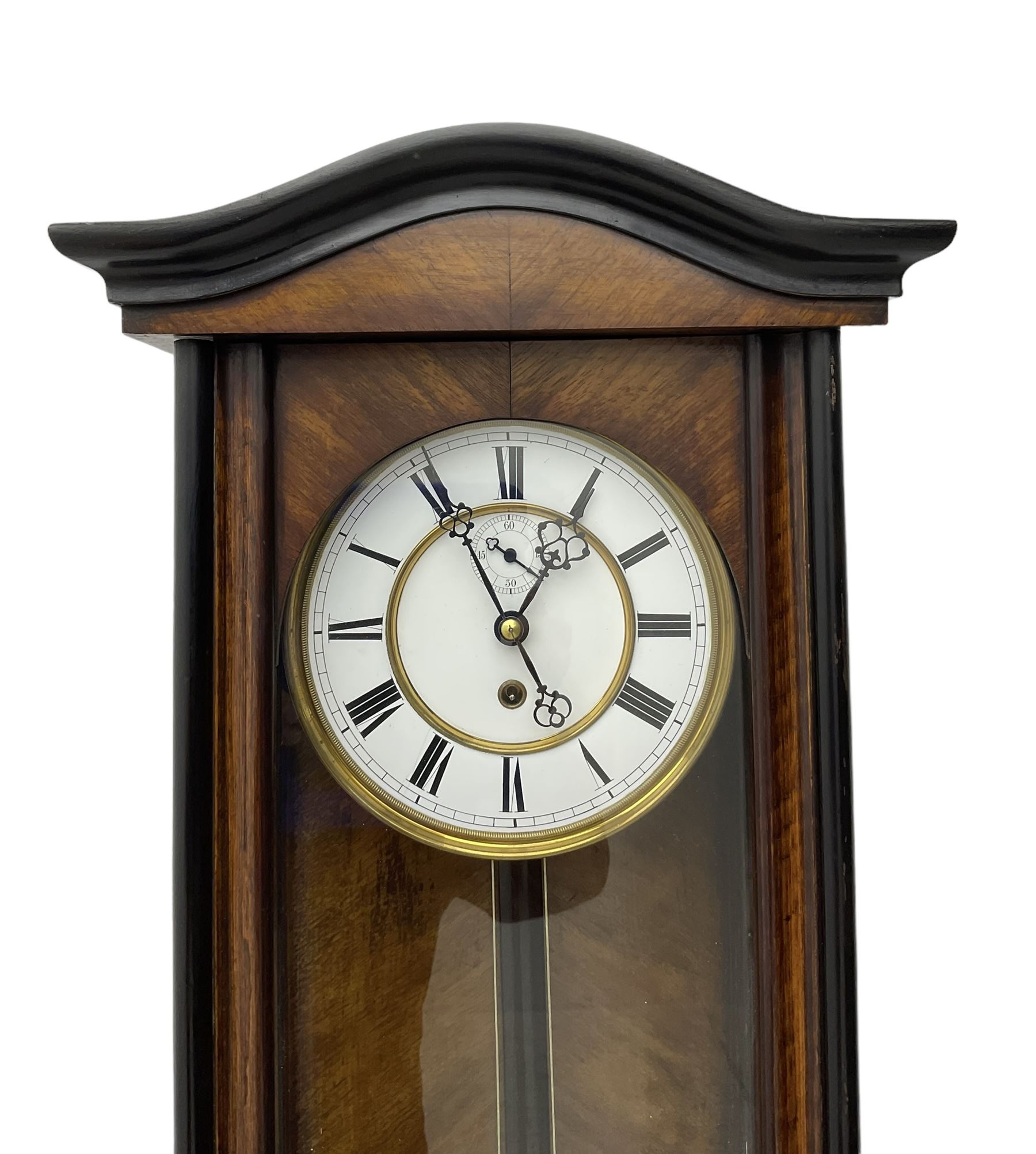 German - fine mid 19th century 8-day walnut and ebonised single train weight driven wall clock - Image 4 of 4