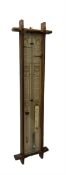 Oak cased Admiral Fitzroy barometer c1890 - with original full height paper scales annotated with Fi