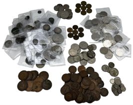 Coins including Elizabeth I 1573 sixpence and other hammered silver coins