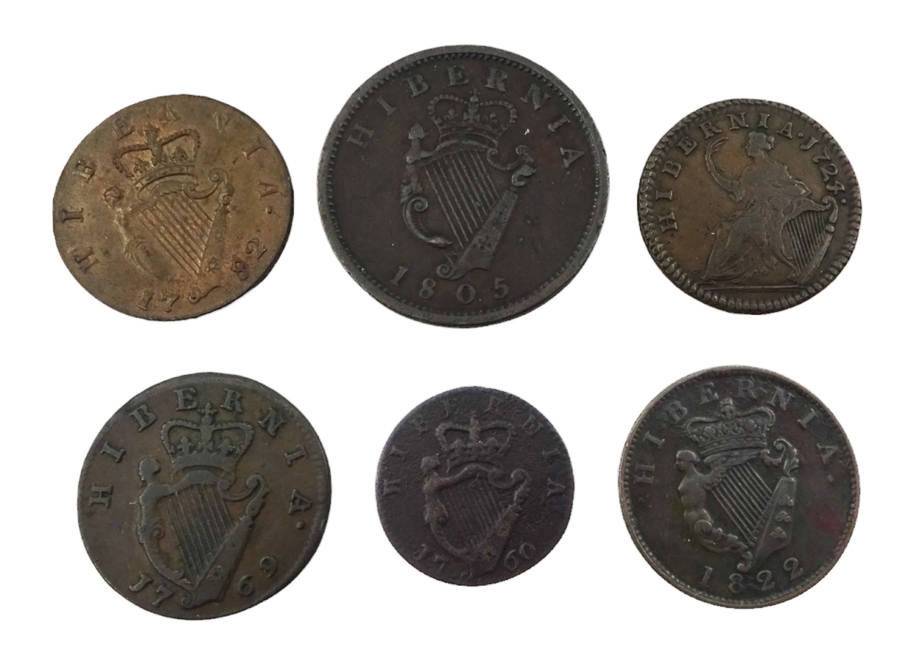 Six 18th century and later Irish coins - Image 8 of 8