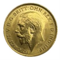 King George V 1914 gold half sovereign coin